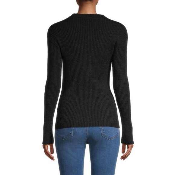 ALLSAINTS Krista Wool & Cashmere-Blend Black Sweater sz. Large - Picture 4 of 9